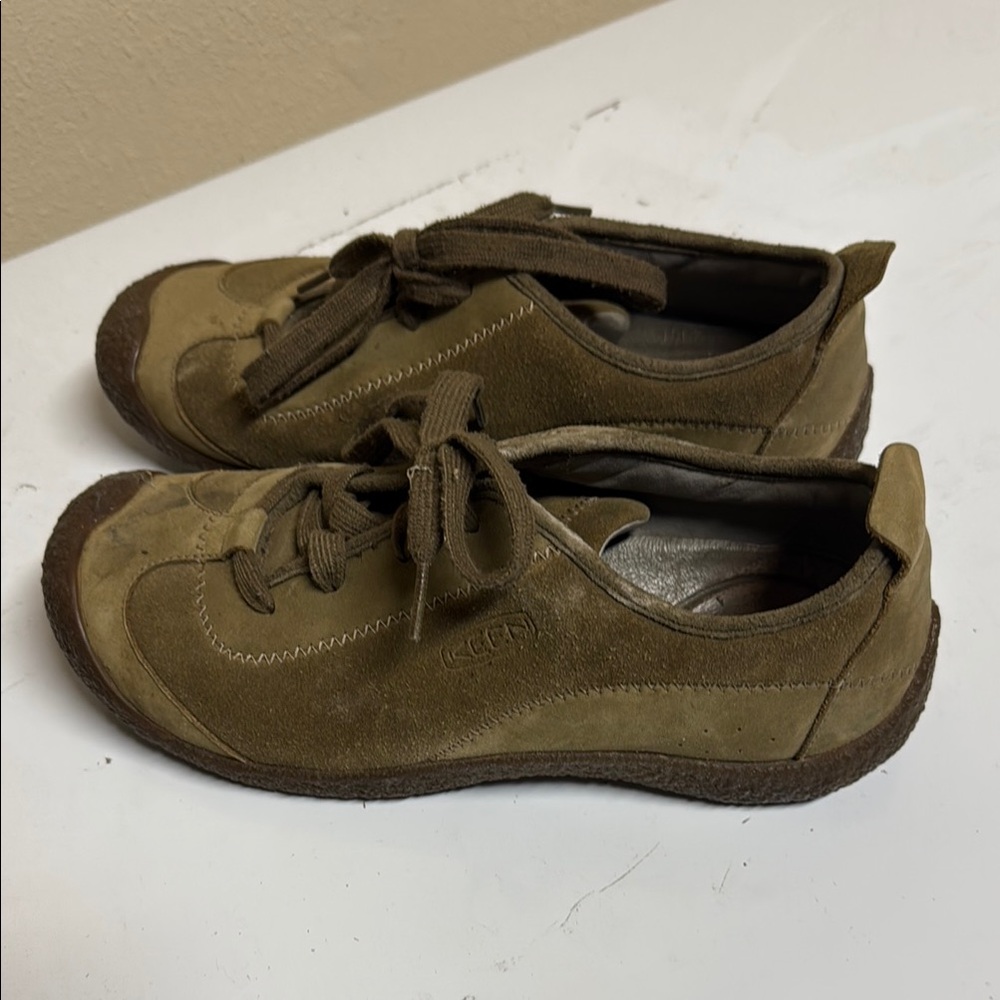 Keen Olive Brown Sneakers Suede Leather Casual